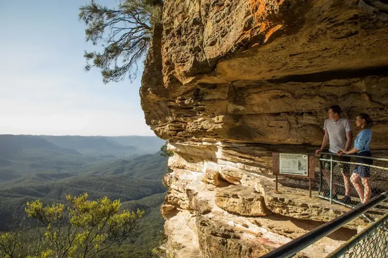 Walkway beneath a sandstone overhang