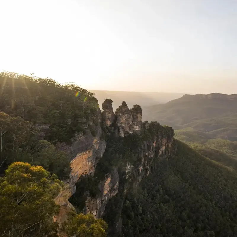 Three Sisters in soft evening light